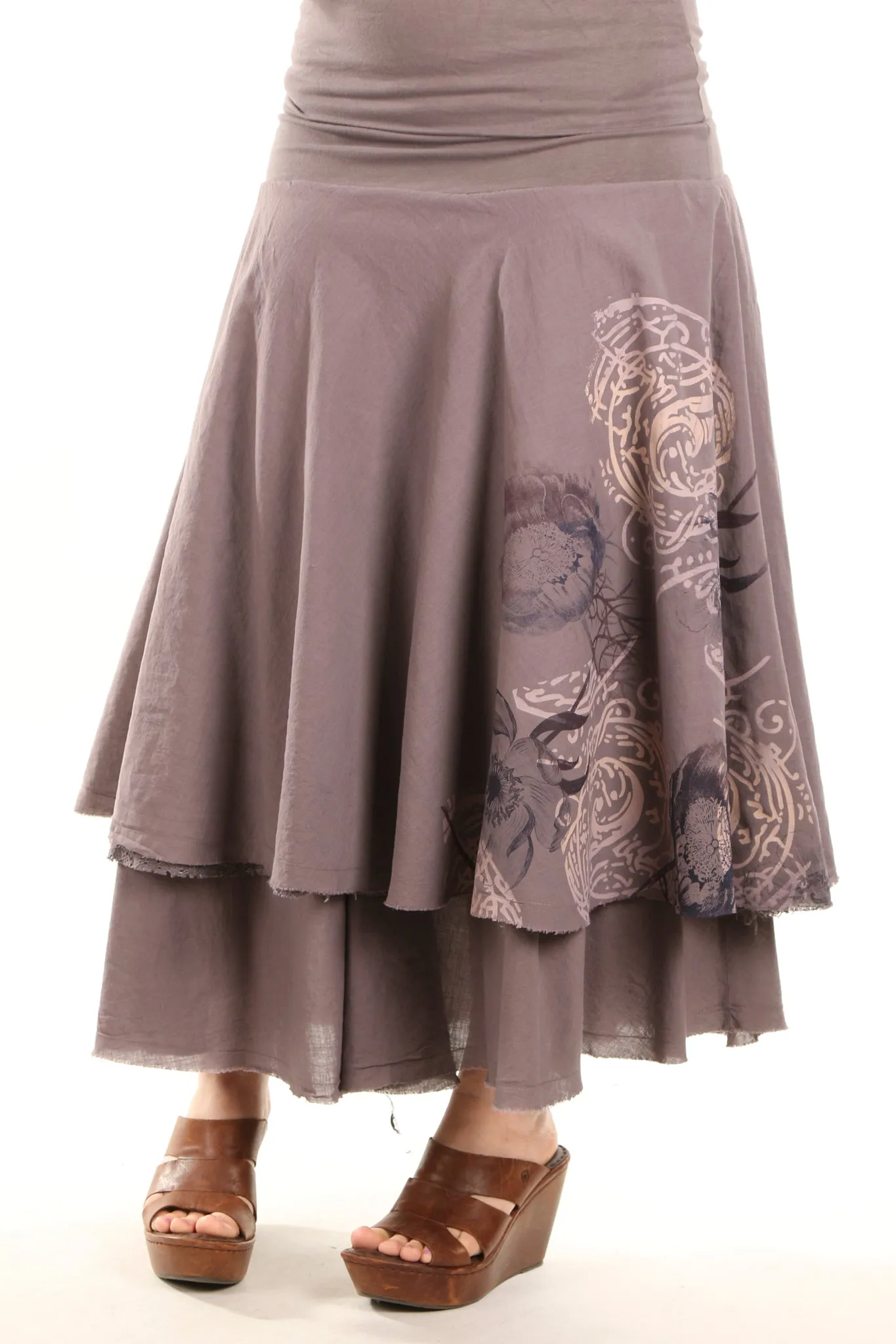 4113 Lace Tiered Skirt Dove Hand-P
