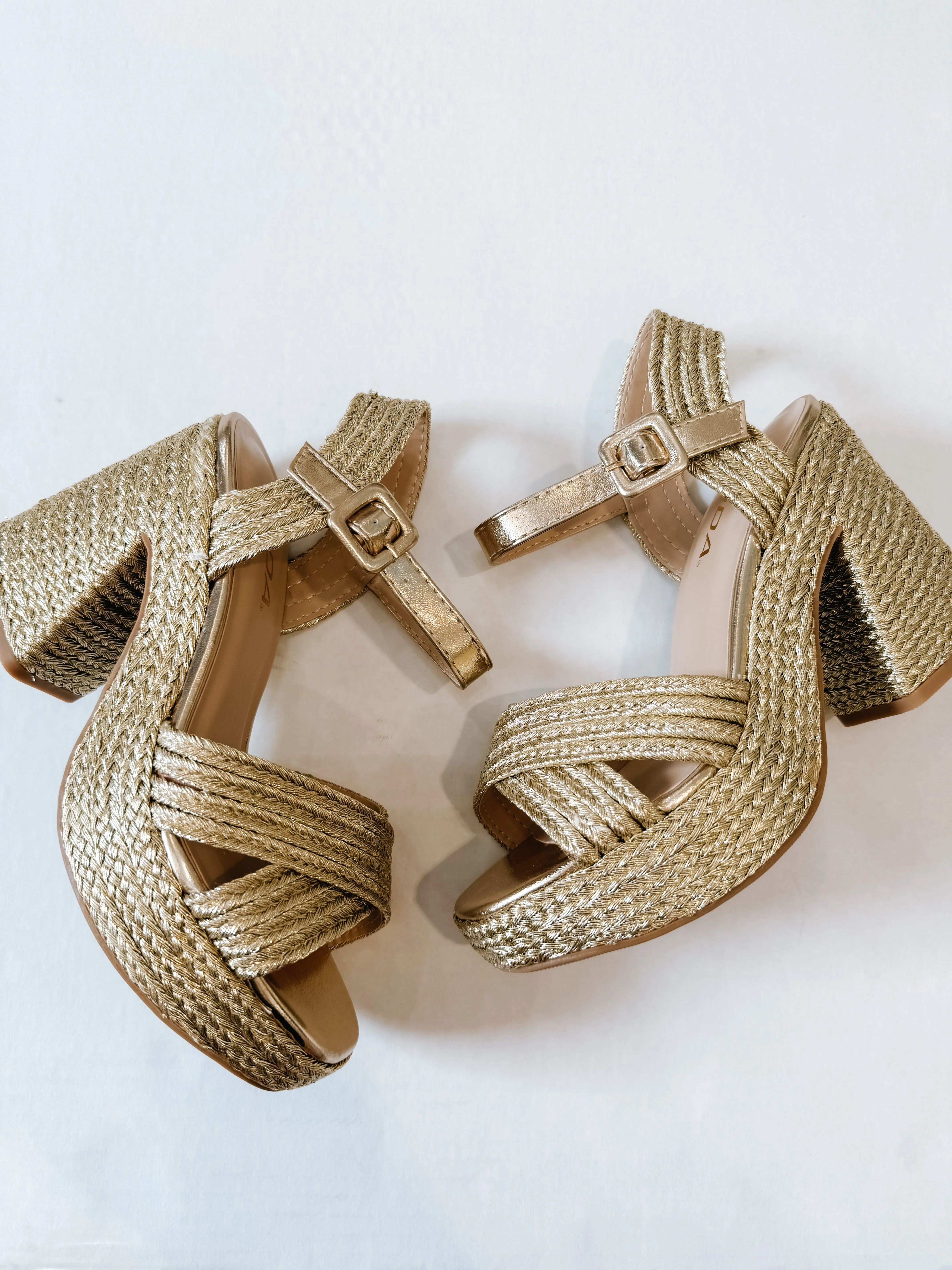 Gold Chunky Basket Heel