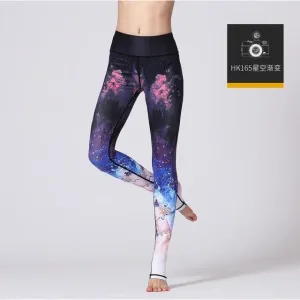 High Waist Flower Printed Yoga Pants