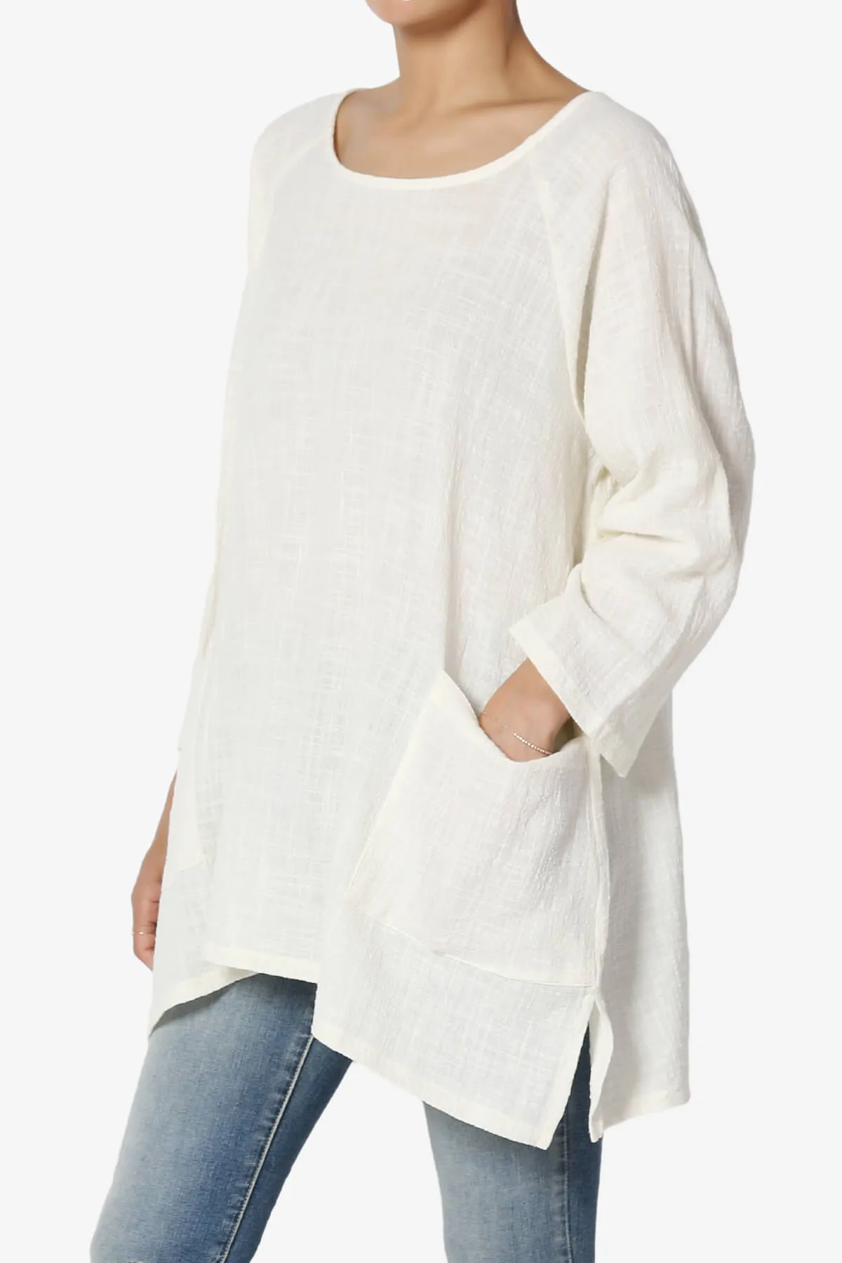 Nesta Gauze Pocket Cover Up Top PLUS