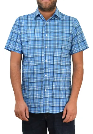 Save the Ocean Large Plaid Short Sleeve Casual Shirt